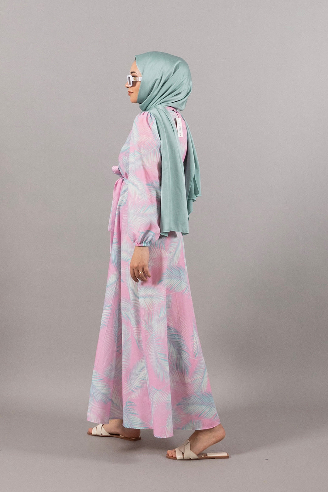 Emily Keten Elbise Pembe 4967-PEMBE