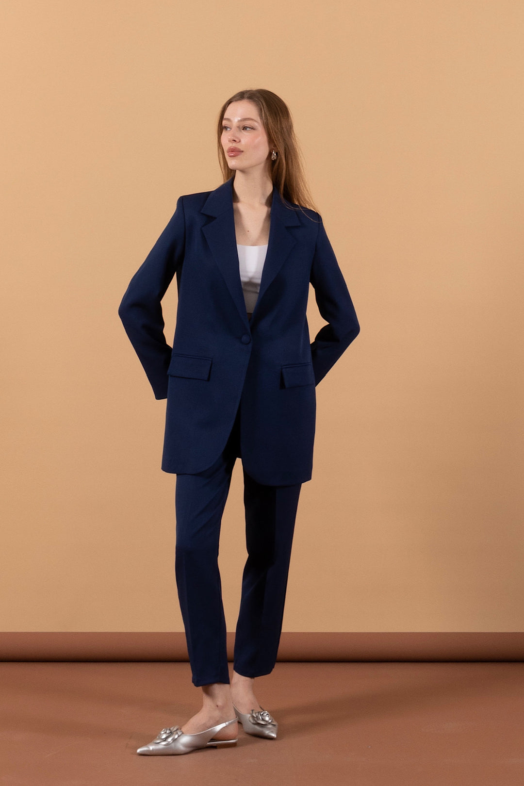 Tek Düğmeli Ceket Takım Lacivert 6195-LACIVERT