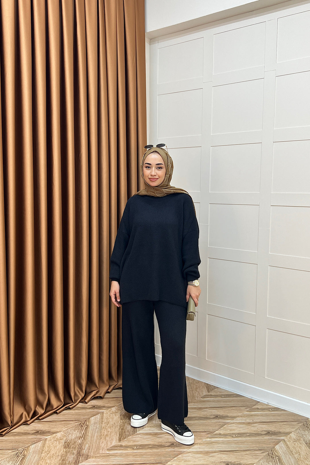 Dilşah Angora İkili Triko Takım Siyah 25650-SIYAH