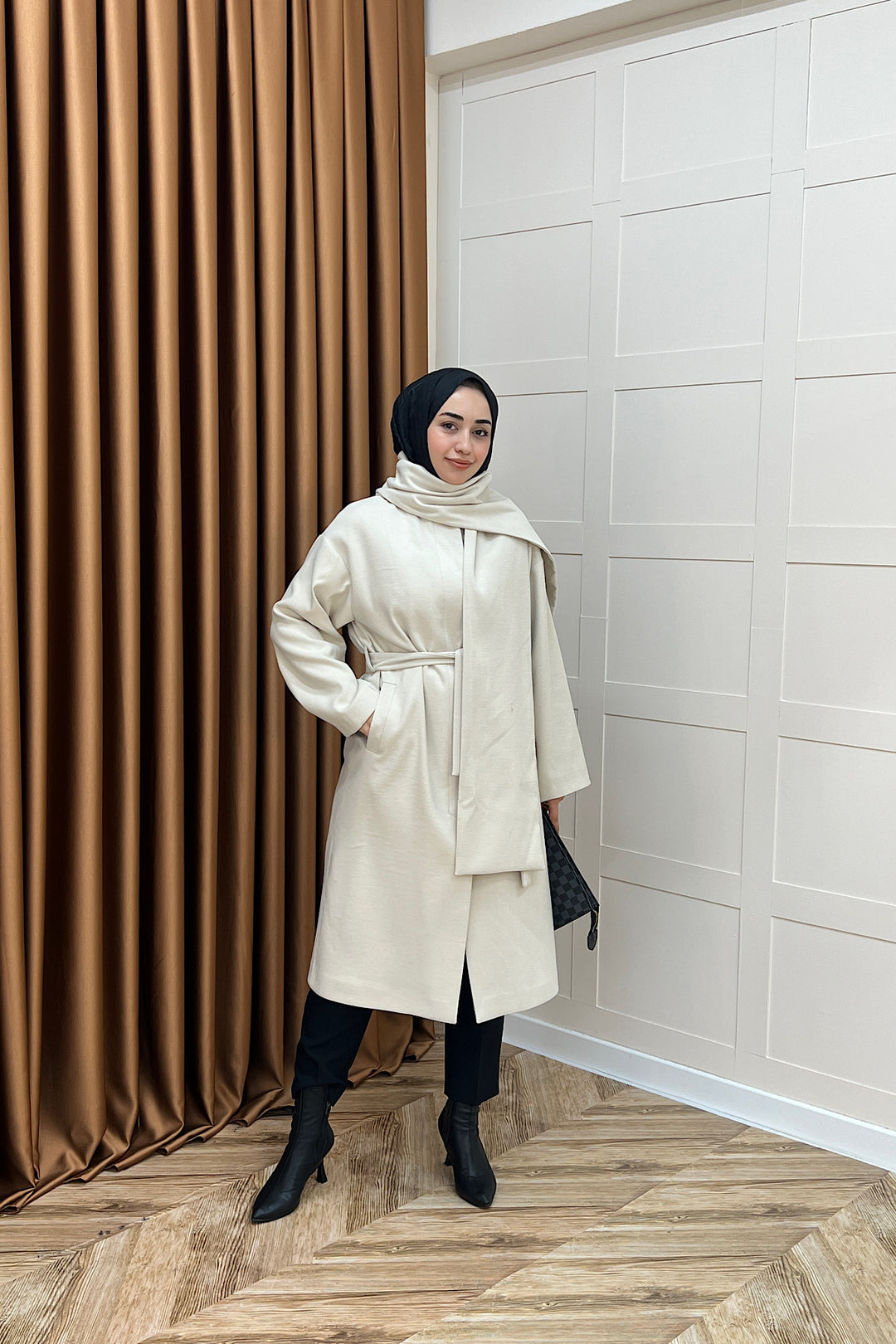 Siena Atkı Detay Kaşe Kaban Taş 5530-TAS