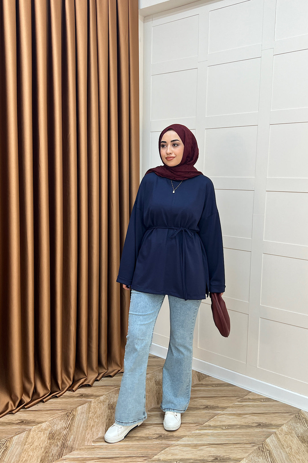 Türev Duble Kol Tunik Lacivert 6060-LACIVERT