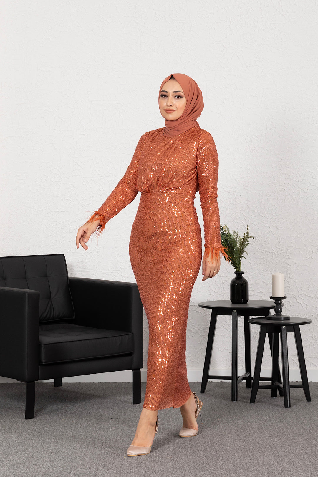 Pul Payet Balık Abiye Gold 4811-GOLD