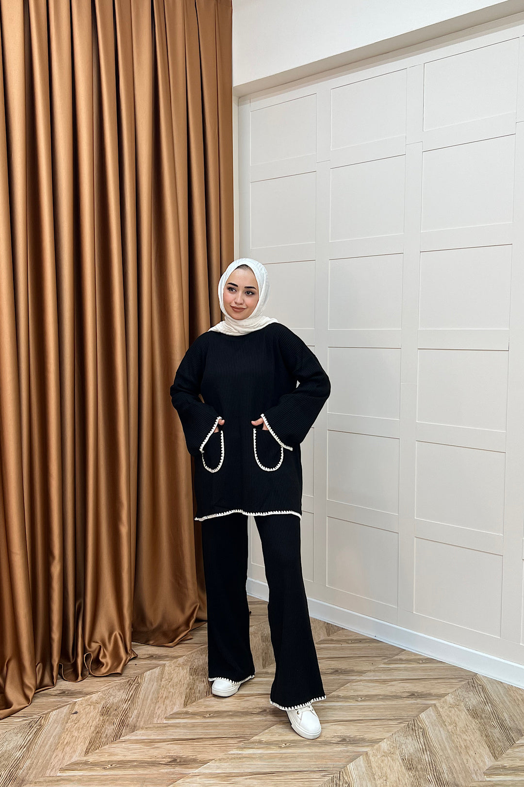 Cep Örgülü Triko Takım Siyah 24200-SIYAH