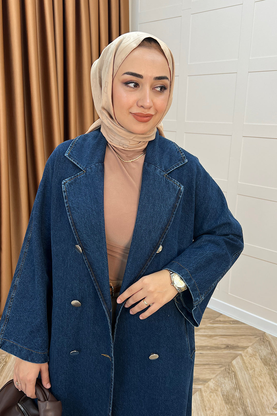 Uzun Denim Ceket Lacivert 5505-LACIVERT