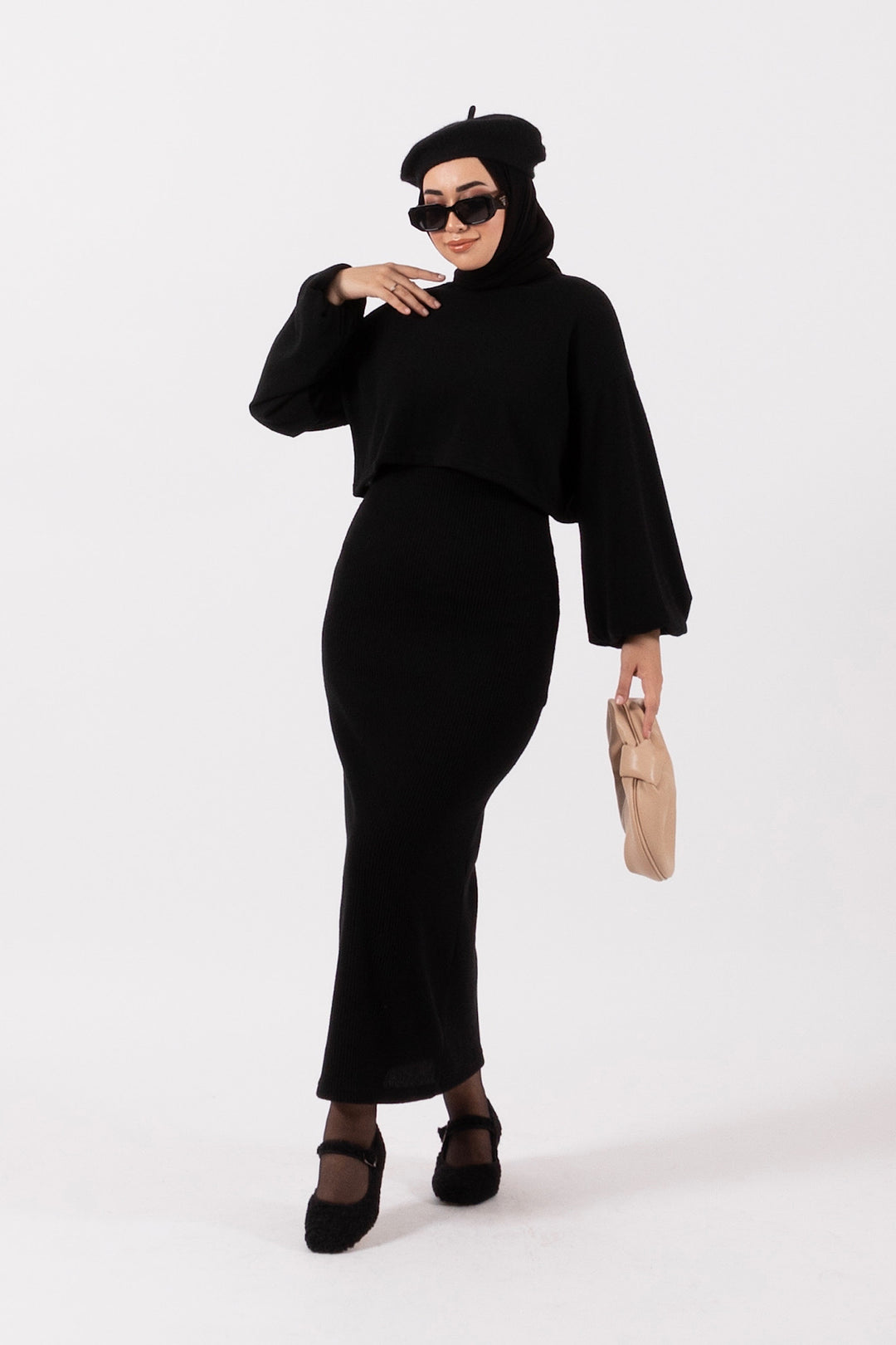 Lamis İkili Elbise Siyah 24K4982-SIYAH