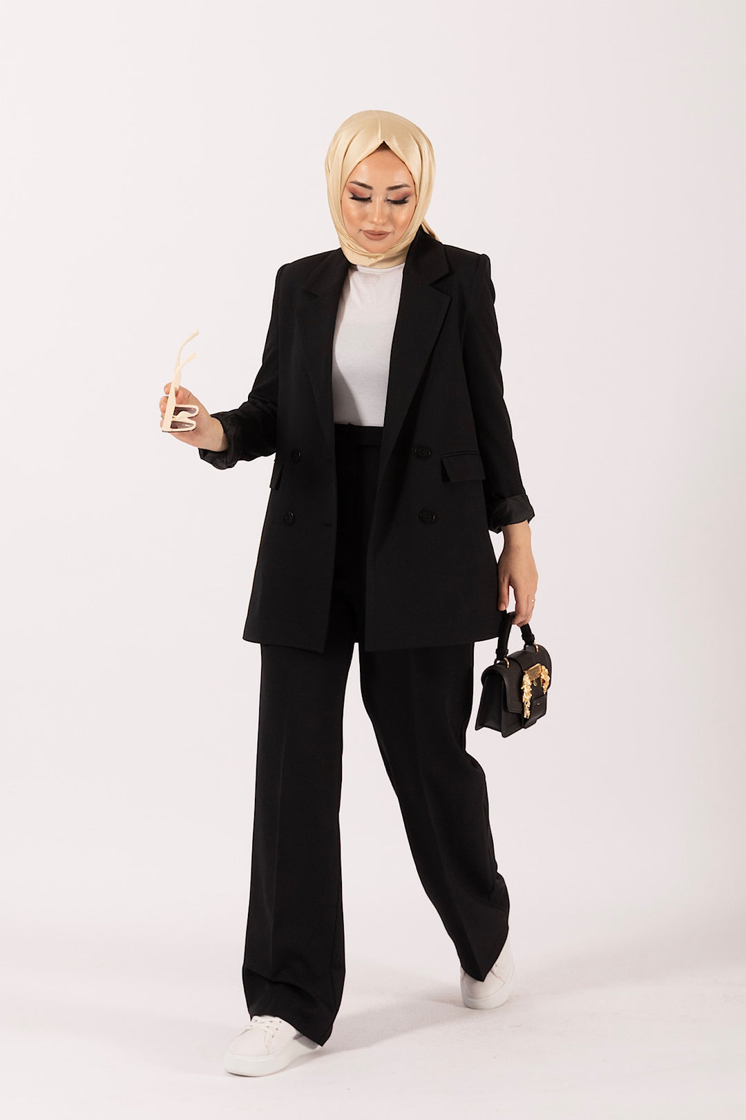 Dört Düğme Ceket Takım Siyah 6152-SIYAH