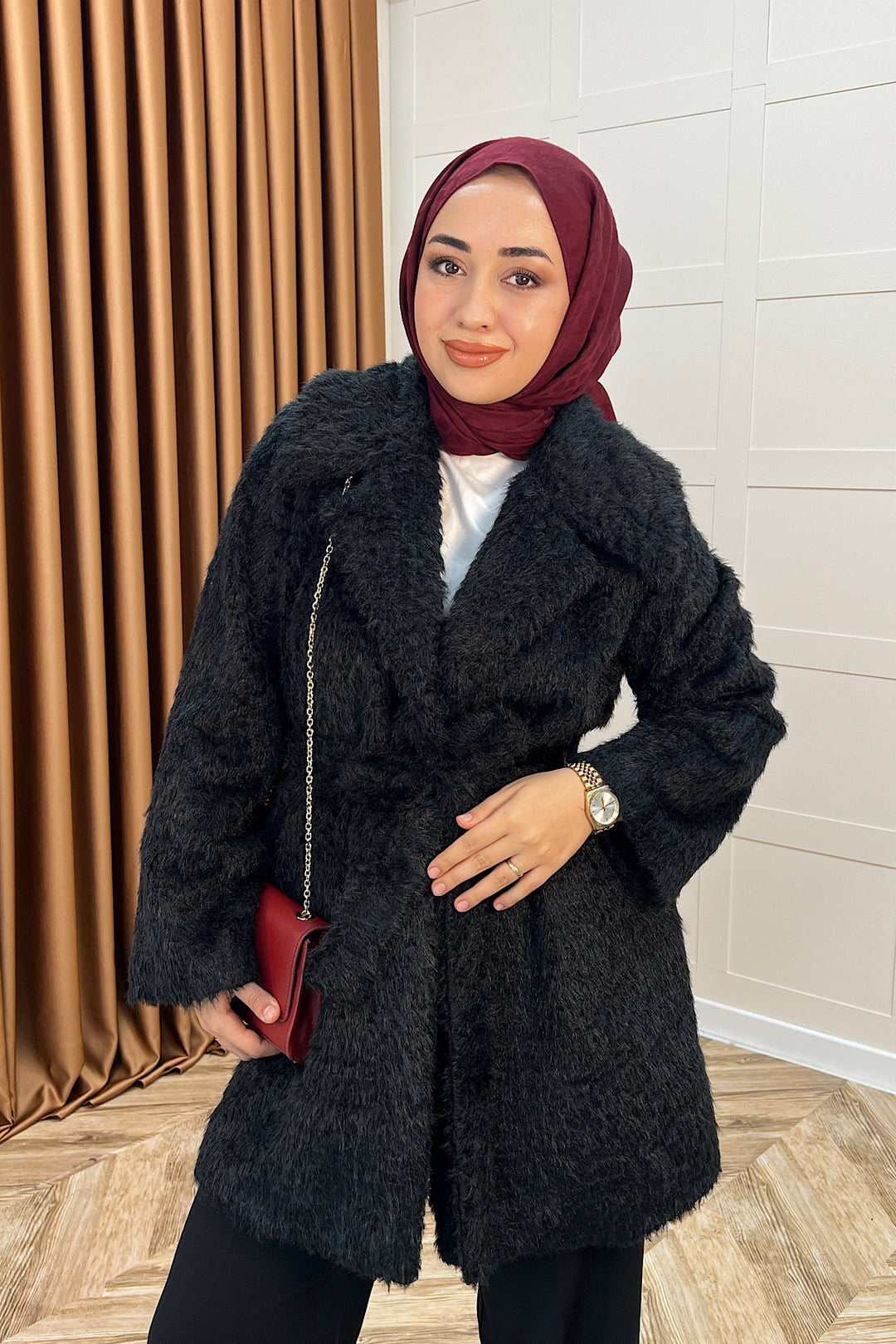 Grok Peluş Kaban Siyah 5523-SIYAH