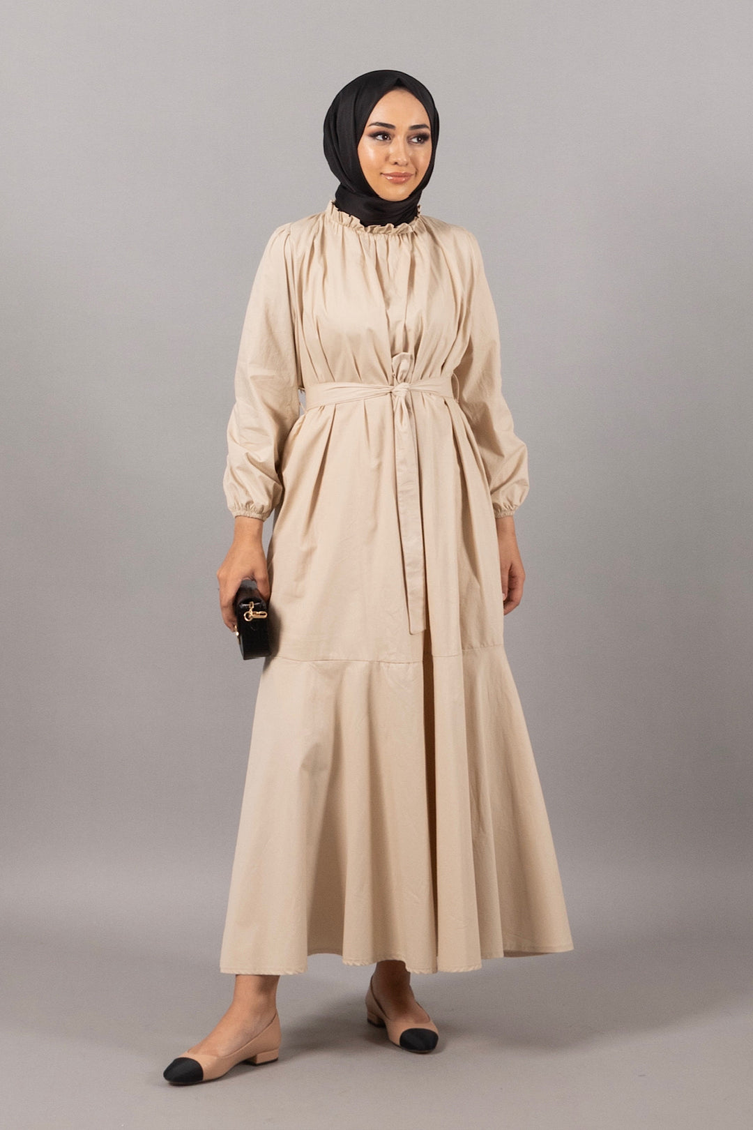 Layla Kuşaklı Elbise Taş 4968-TAS