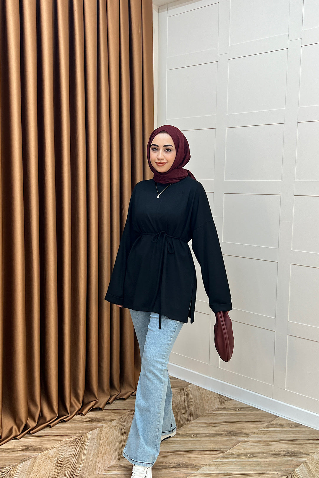 Türev Duble Kol Tunik Siyah 6060-SIYAH