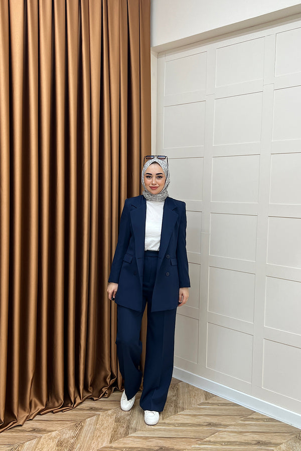 Dört Düğme Ceket Takım Lacivert 6152-LACIVERT