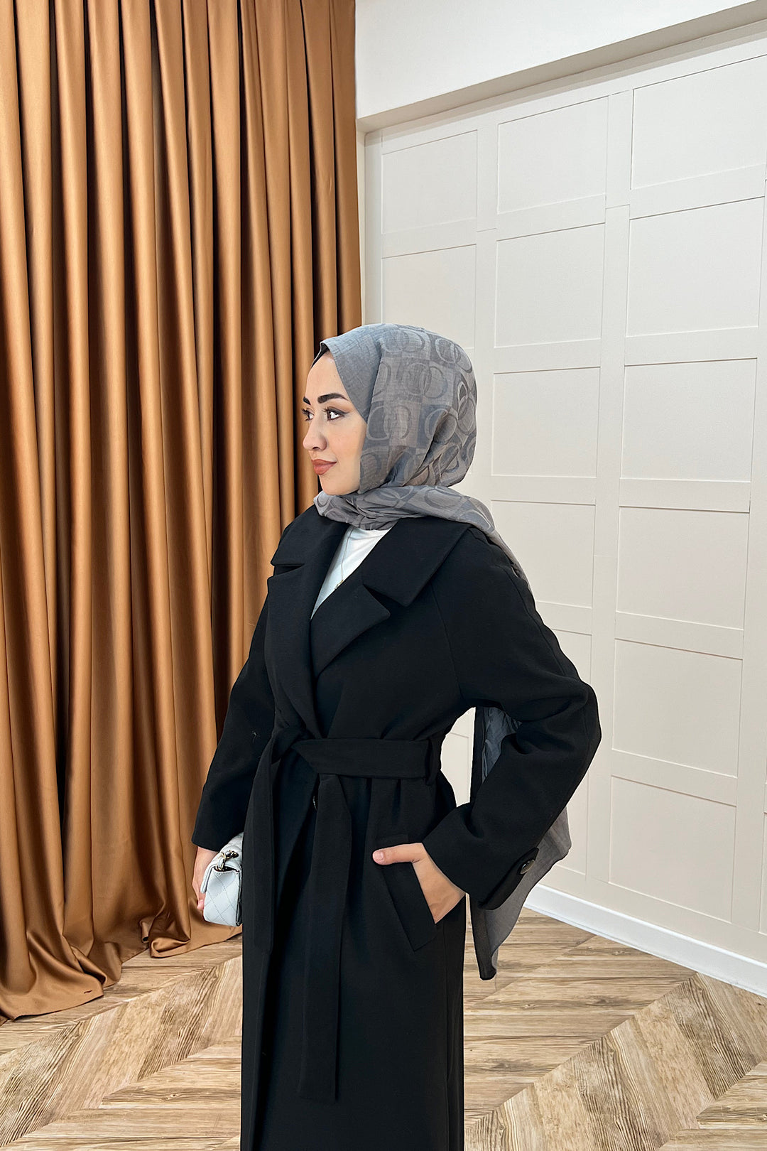 Martina Yırtmaçlı Kaban Siyah 5508-SIYAH