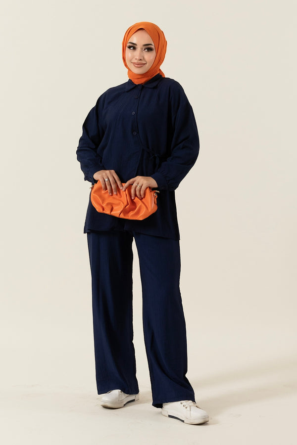 Tuana Yandan Bağlamalı Takım Lacivert 3130-LACIVERT