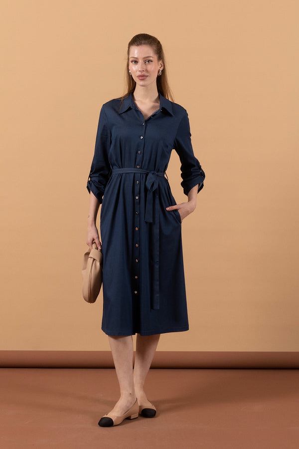 Uzun Tensel Tunik Mavi 2306-MAVI