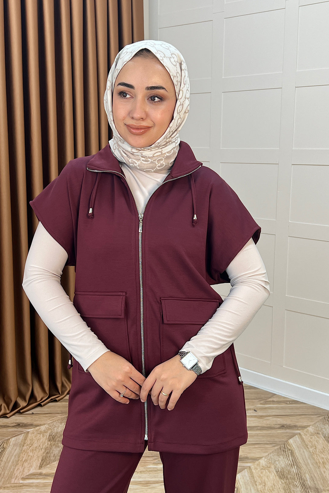 Lia Yelekli Takım Bordo 2023-BORDO