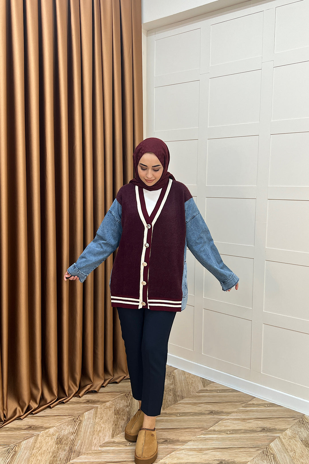 Kedi Sakal Kolej Kot Ceket Bordo 25390-BORDO