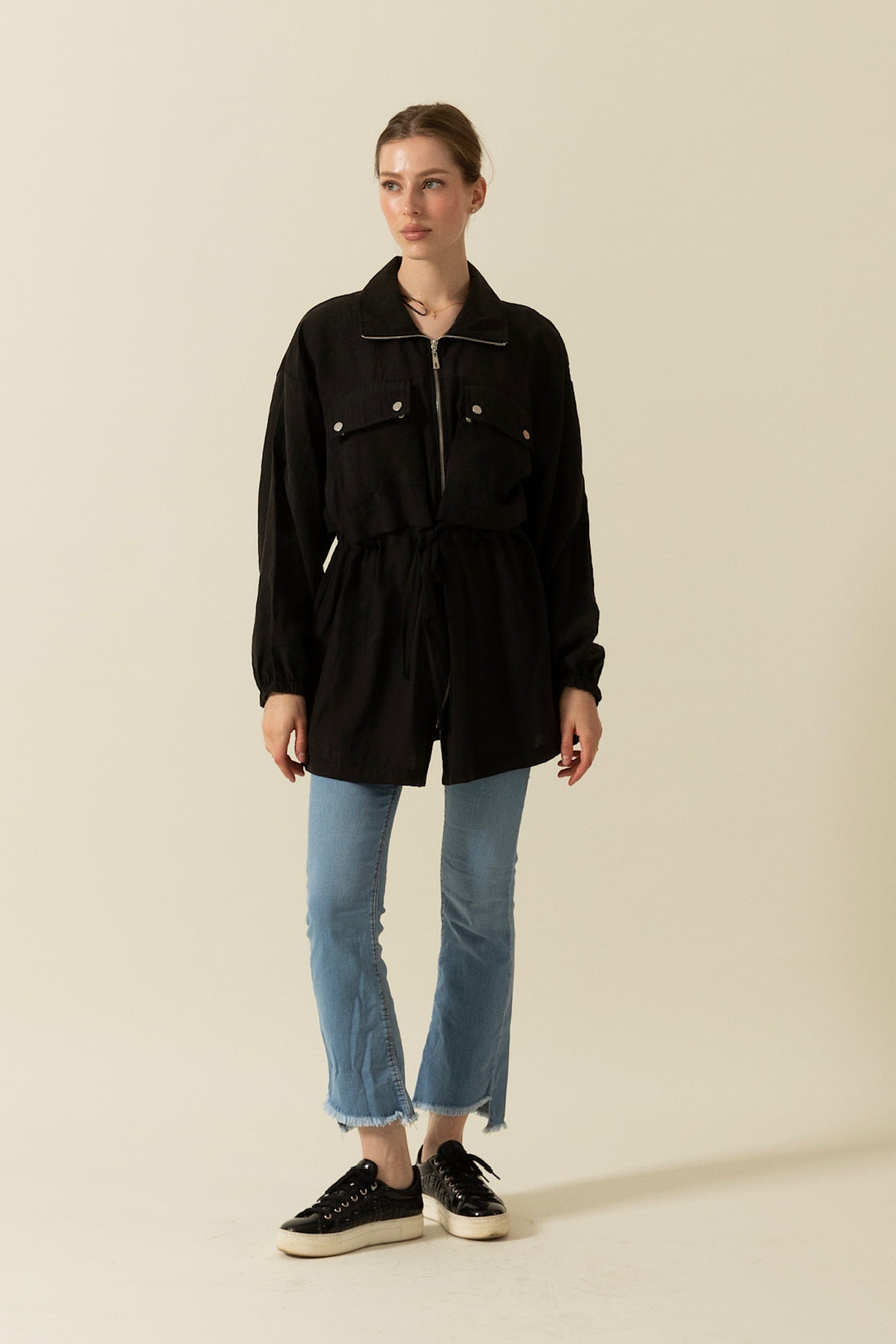 Çift Cepli Tesla Kap Siyah 1940-SIYAH