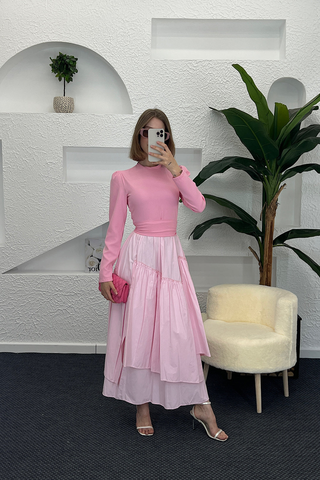 Zeny Elbıse Pembe 6001-PEMBE
