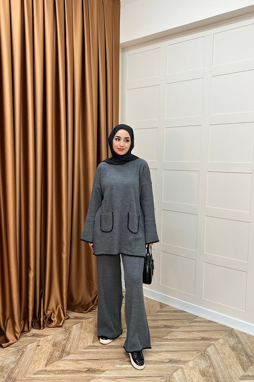 Cep Örgülü Triko Takım Antrasit 24200-ANTRASİT