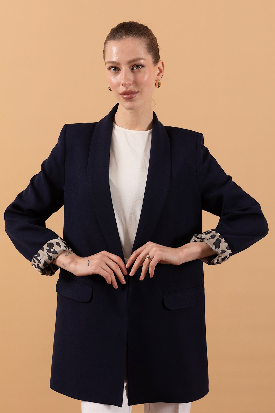 Şal Yaka Blazer Ceket Lacivert 2030-LACIVERT