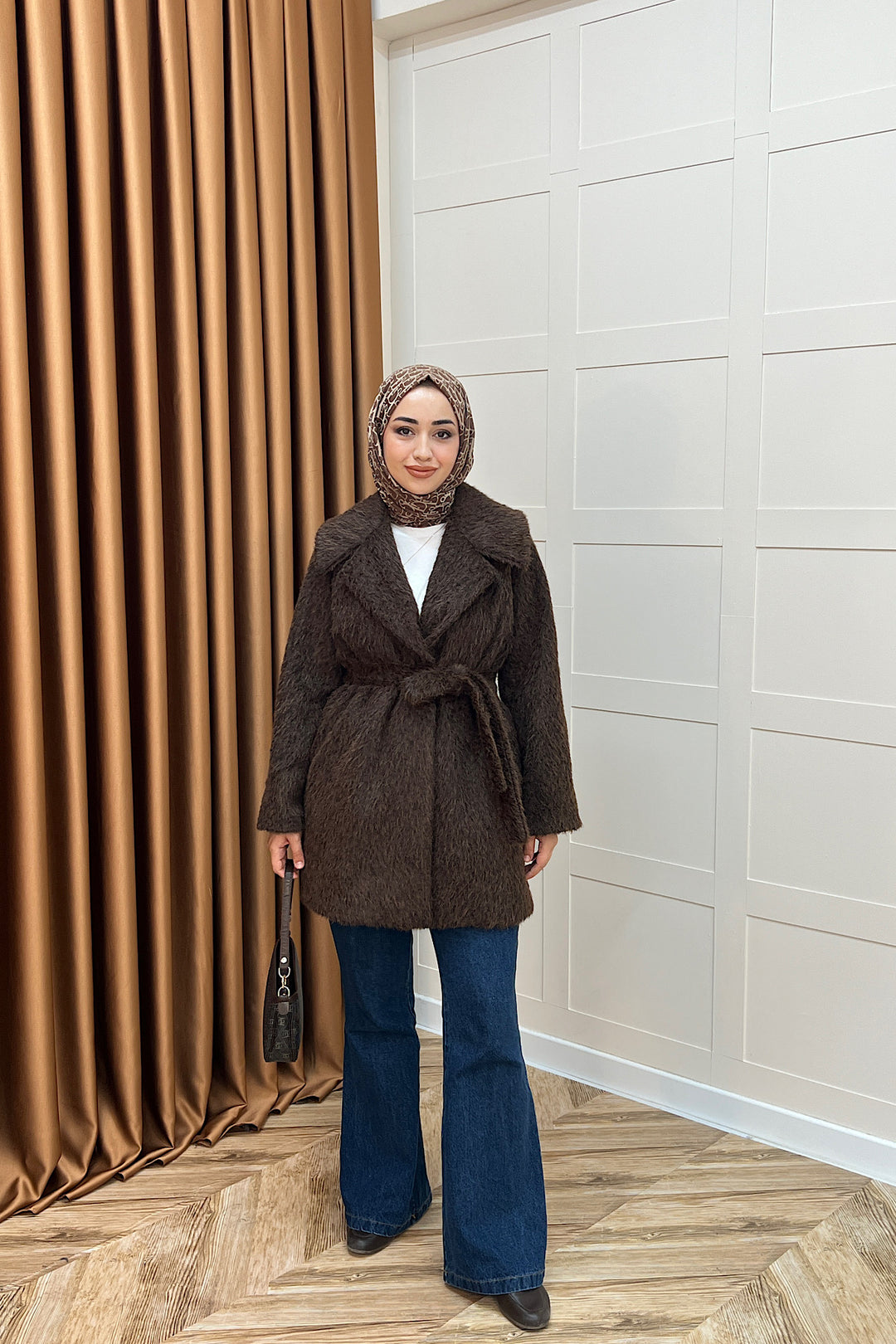 Grok Peluş Kaban Kahverengi 5523-KAHVERENGI