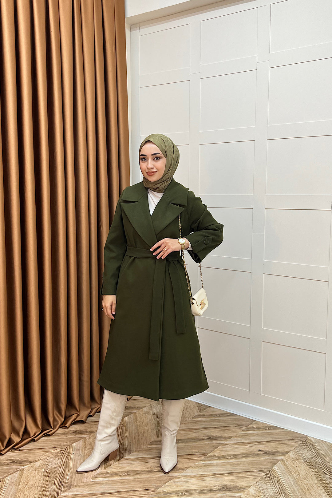 Martina Yırtmaçlı Kaban Haki 5508-HAKI