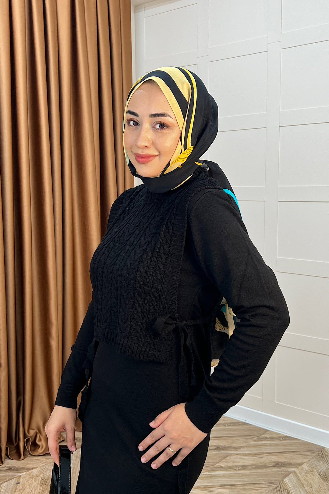 Barles İkili Triko Elbise Siyah 25220-SIYAH