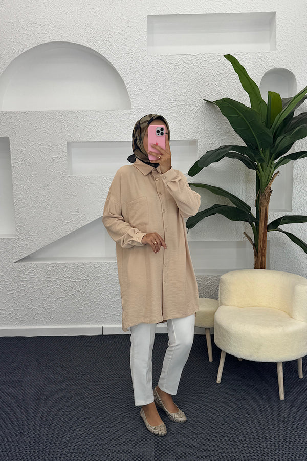 Cep Detay Linda Tunik Taş 2457-TAS