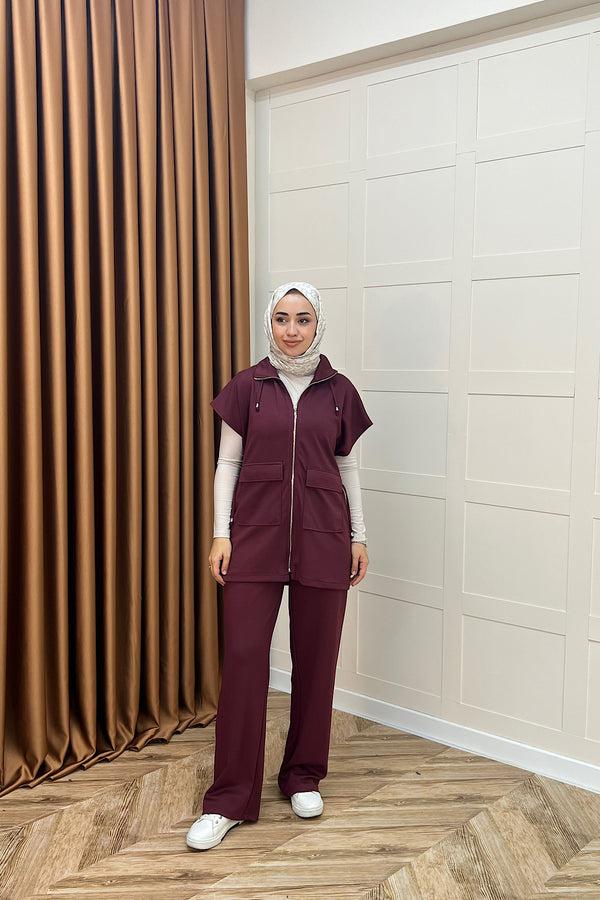 Lia Yelekli Takım Bordo 2023-BORDO