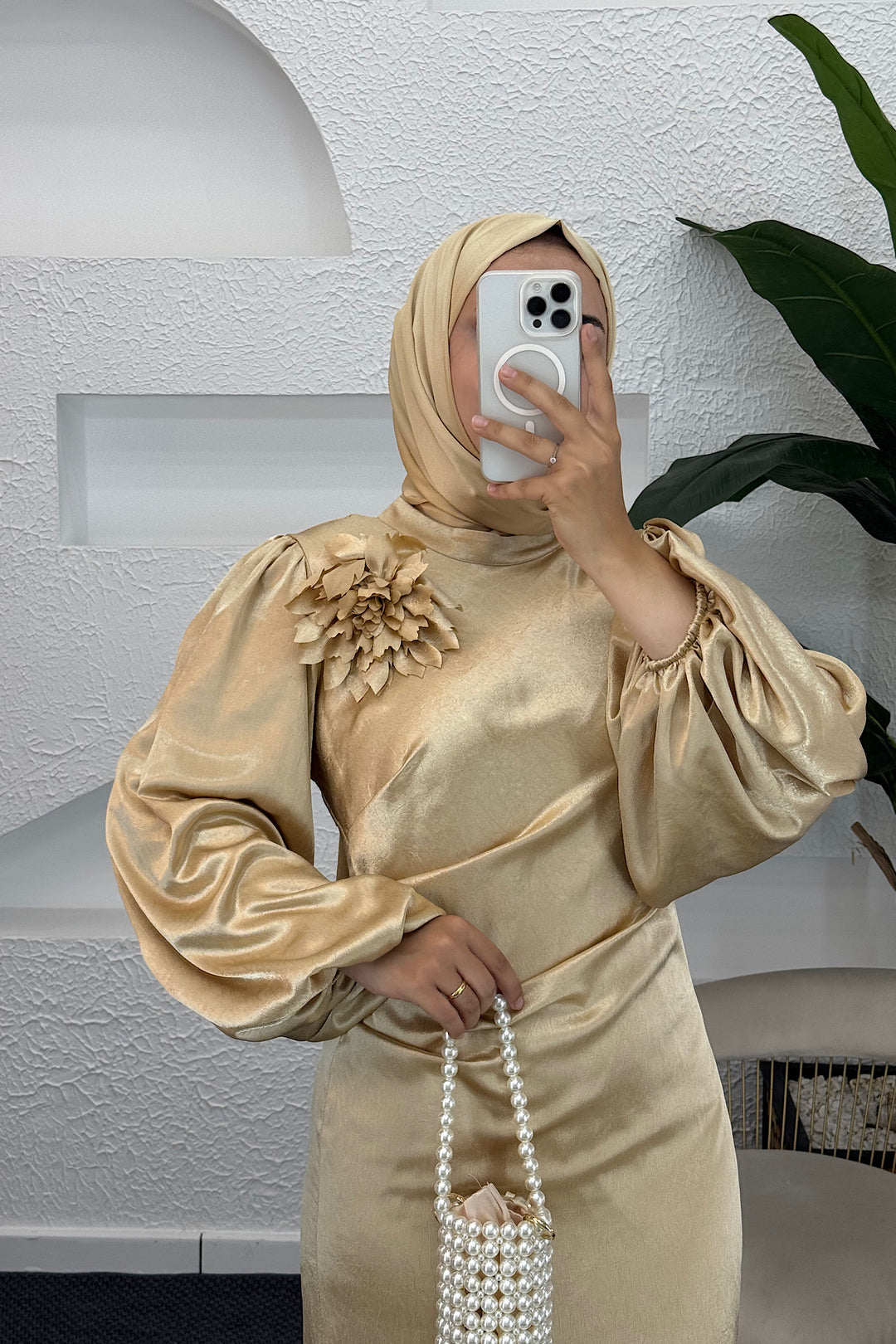 Sanna Broş Detay Abiye Gold 4985-GOLD
