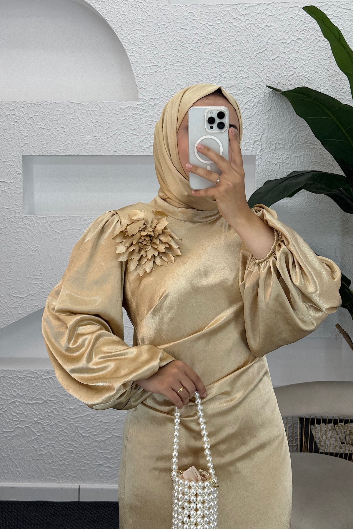 Sanna Broş Detay Abiye Gold 4985-GOLD