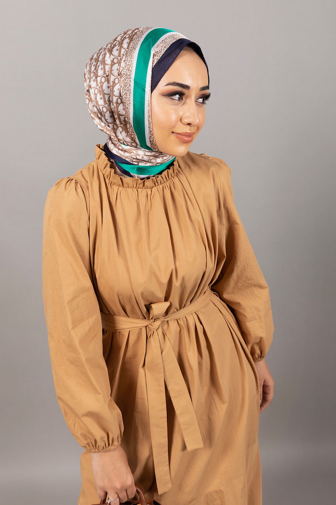 Layla Kuşaklı Elbise Camel 4968-CAMEL