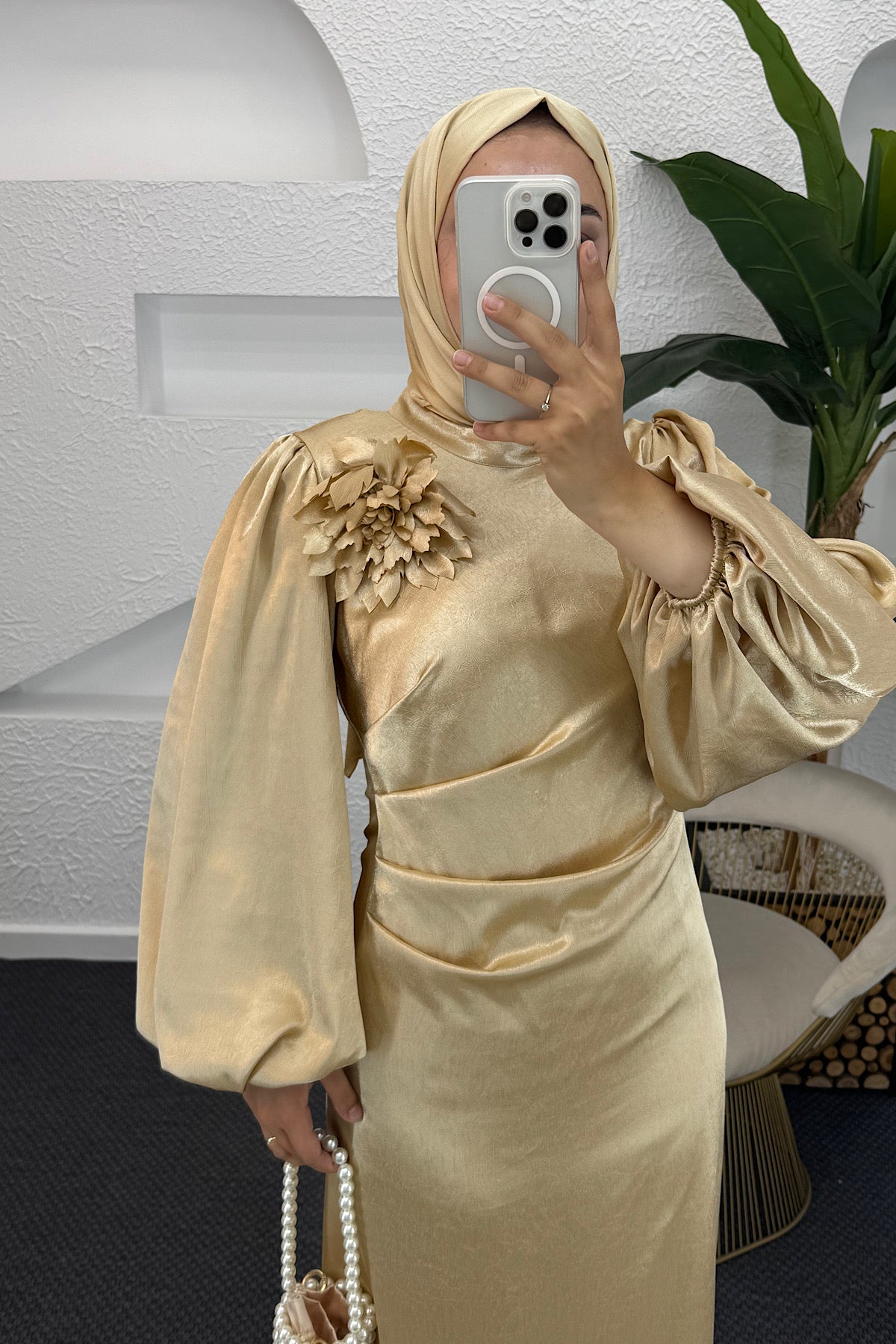 Sanna Broş Detay Abiye Gold 4985-GOLD
