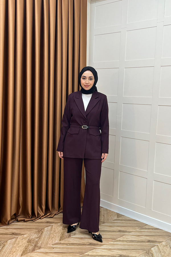 Lovel İkili Ceket Takım Mürdüm 2992-MURDUM