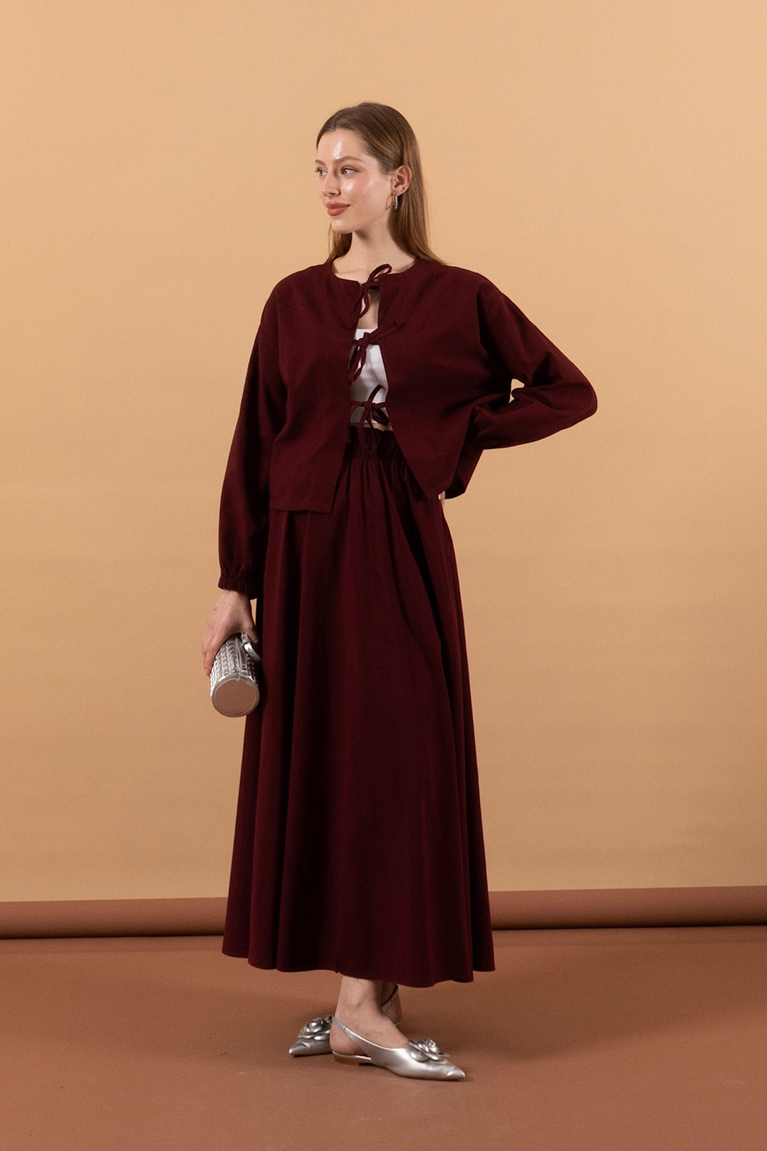 Larne Etekli Takım Bordo 0119-BORDO