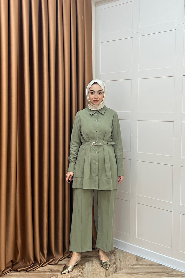 Tuana Belden Kemerli İkili Takım Yeşil 2994-YESIL