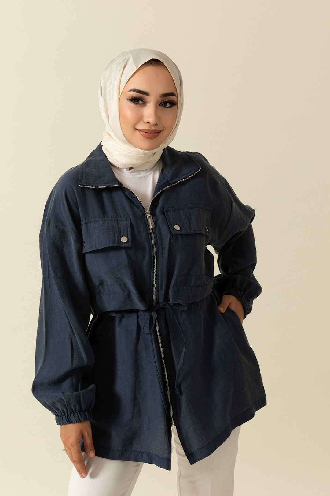 Çift Cepli Tesla Kap Lacivert 1940-LACIVERT