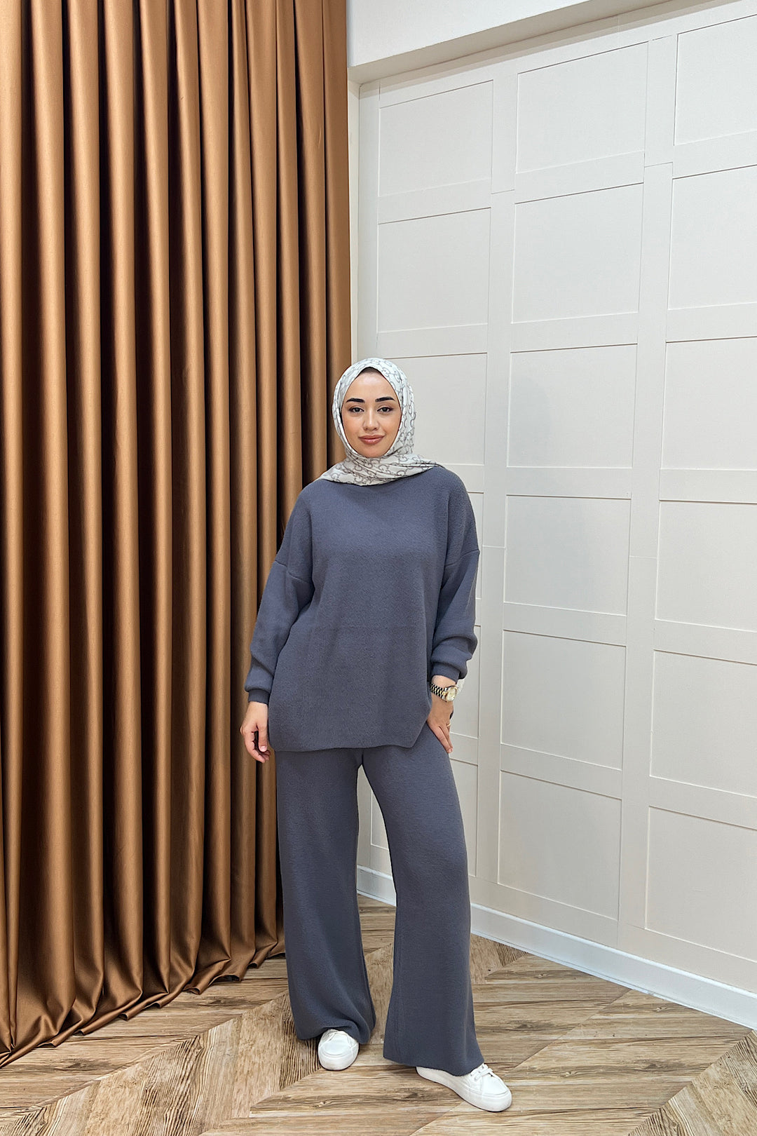 Dilşah Angora İkili Triko Takım Antrasit 25650-ANTRASIT