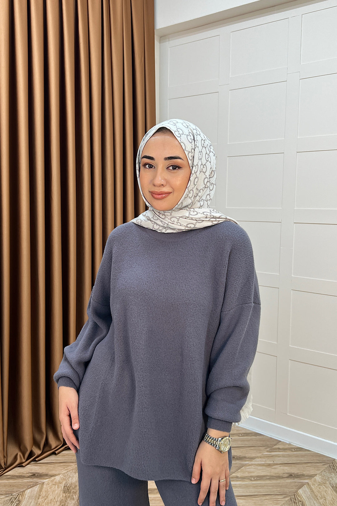 Dilşah Angora İkili Triko Takım Antrasit 25650-ANTRASIT