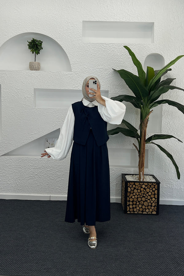 Yelekli Etek Takım Lacivert 9014-LACIVERT