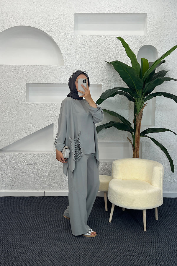 Klara İkili Takım Gri 8567-GRI