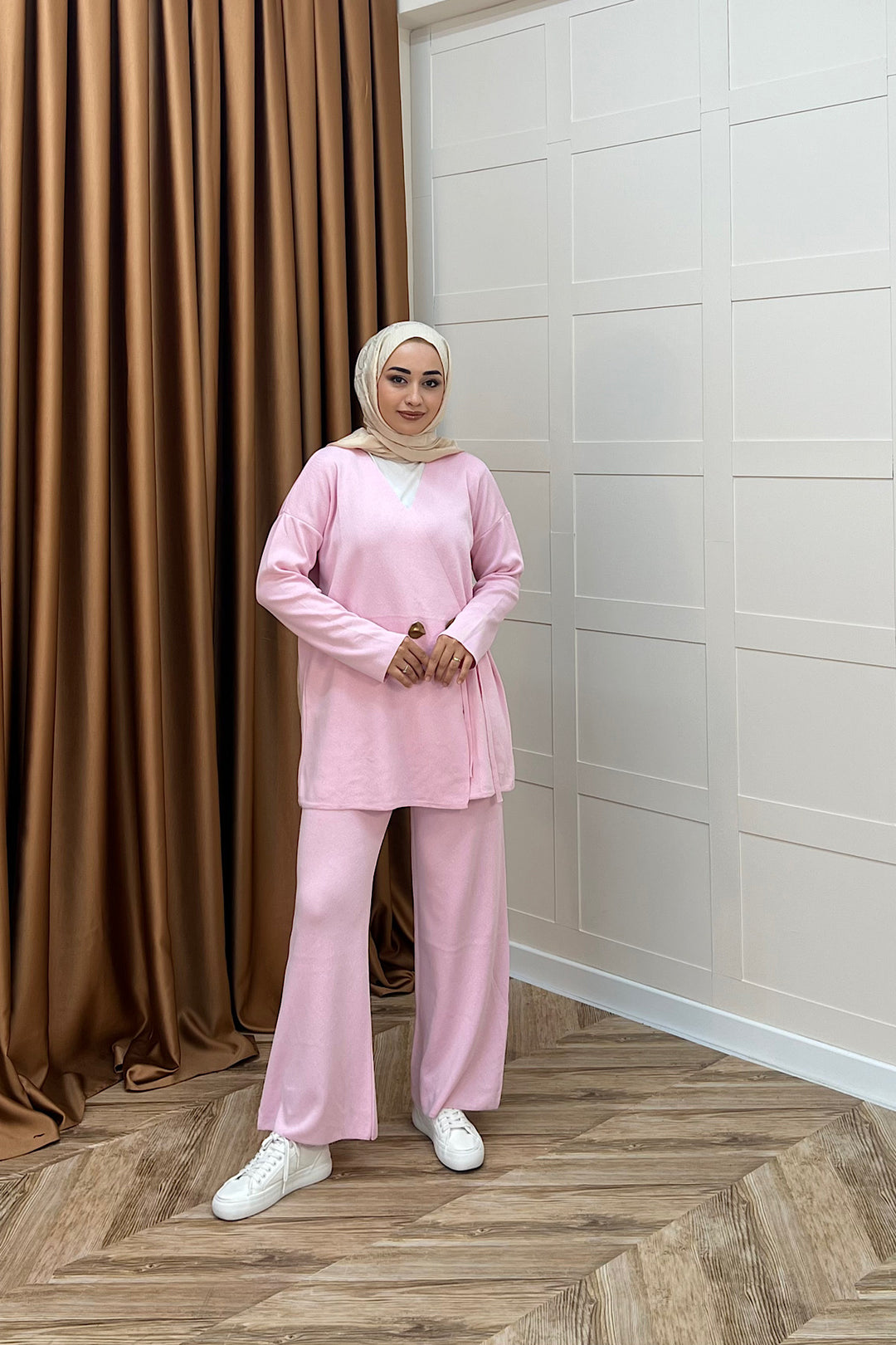 Lyon Merserize Triko Takım Pembe 25310-PEMBE