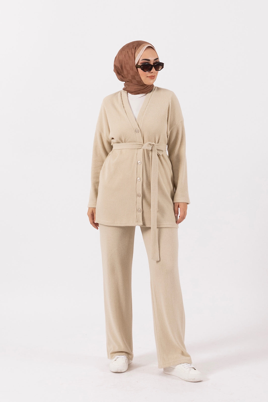 Lidia Kuşaklı Hırka Takım Taş 24K6185-TAS