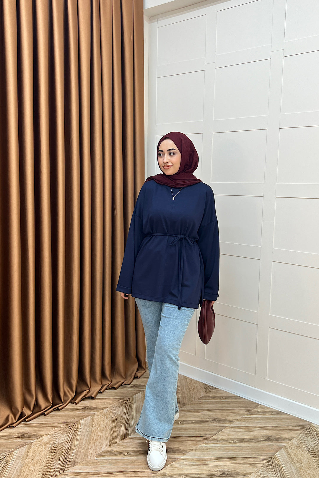 Türev Duble Kol Tunik Lacivert 6060-LACIVERT