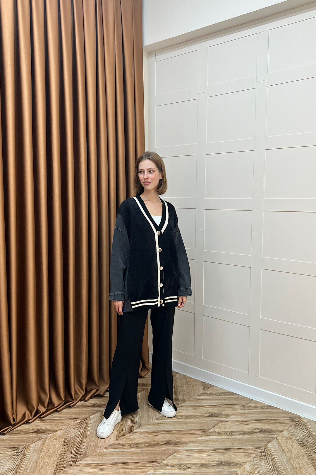 Kedi Sakal Kolej Kot Ceket Siyah 25390-SIYAH