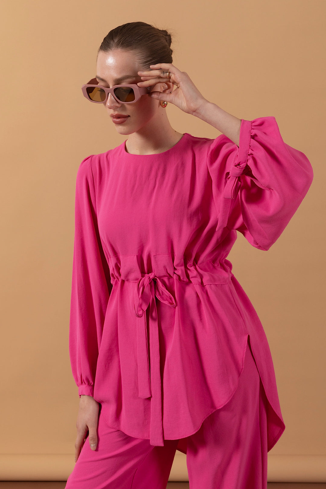 Belden Kemerli Linda Takım Pembe 2035-PEMBE