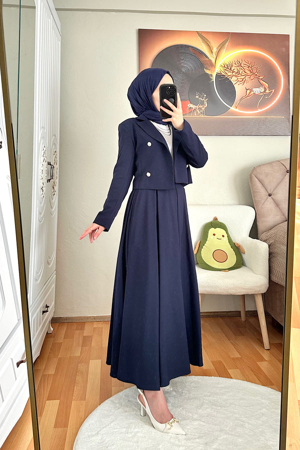 Pirikaşe Etekli Takım Lacivert 2056-LACIVERT