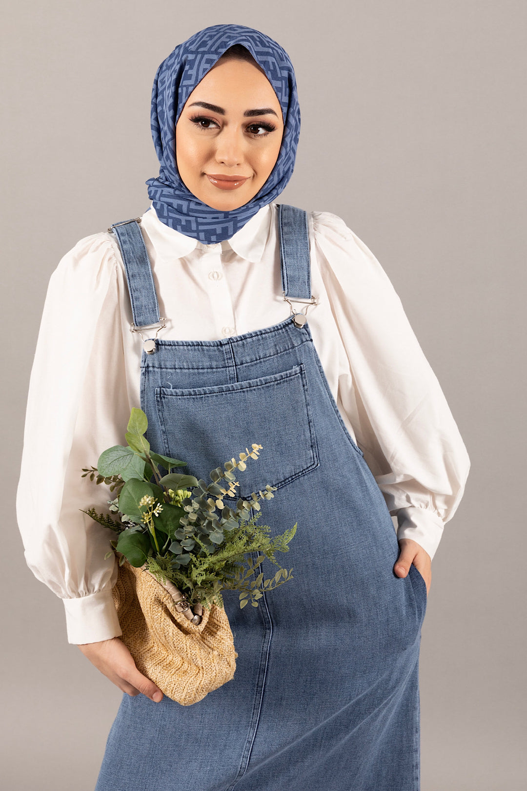 Larin Kot Salopet Mavi 2836-MAVI