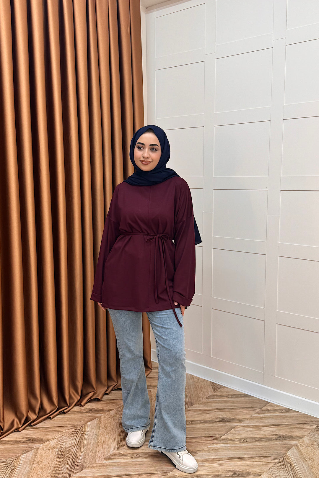 Türev Duble Kol Tunik Bordo 6060-BORDO