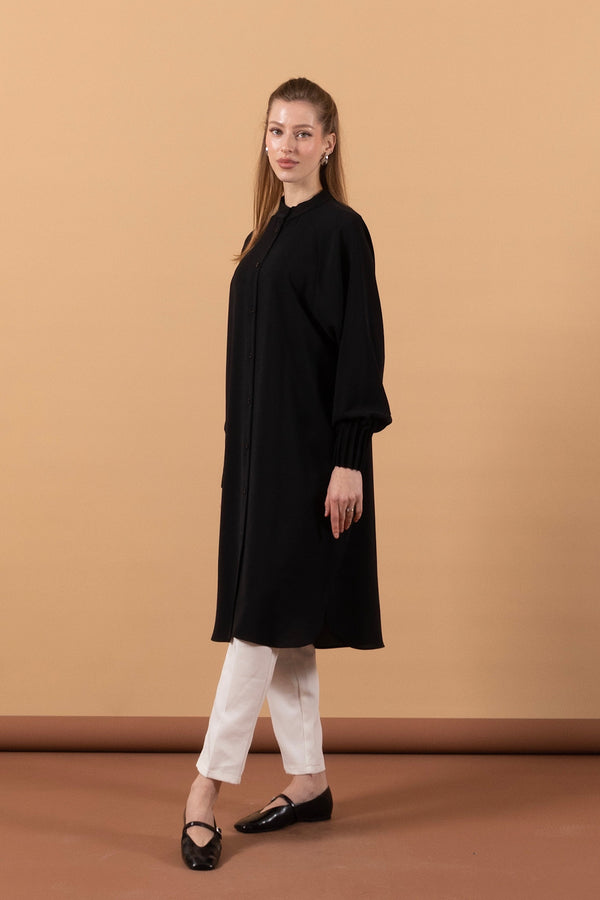 Bilek Detay Uzun Tunik Siyah 11760-SIYAH