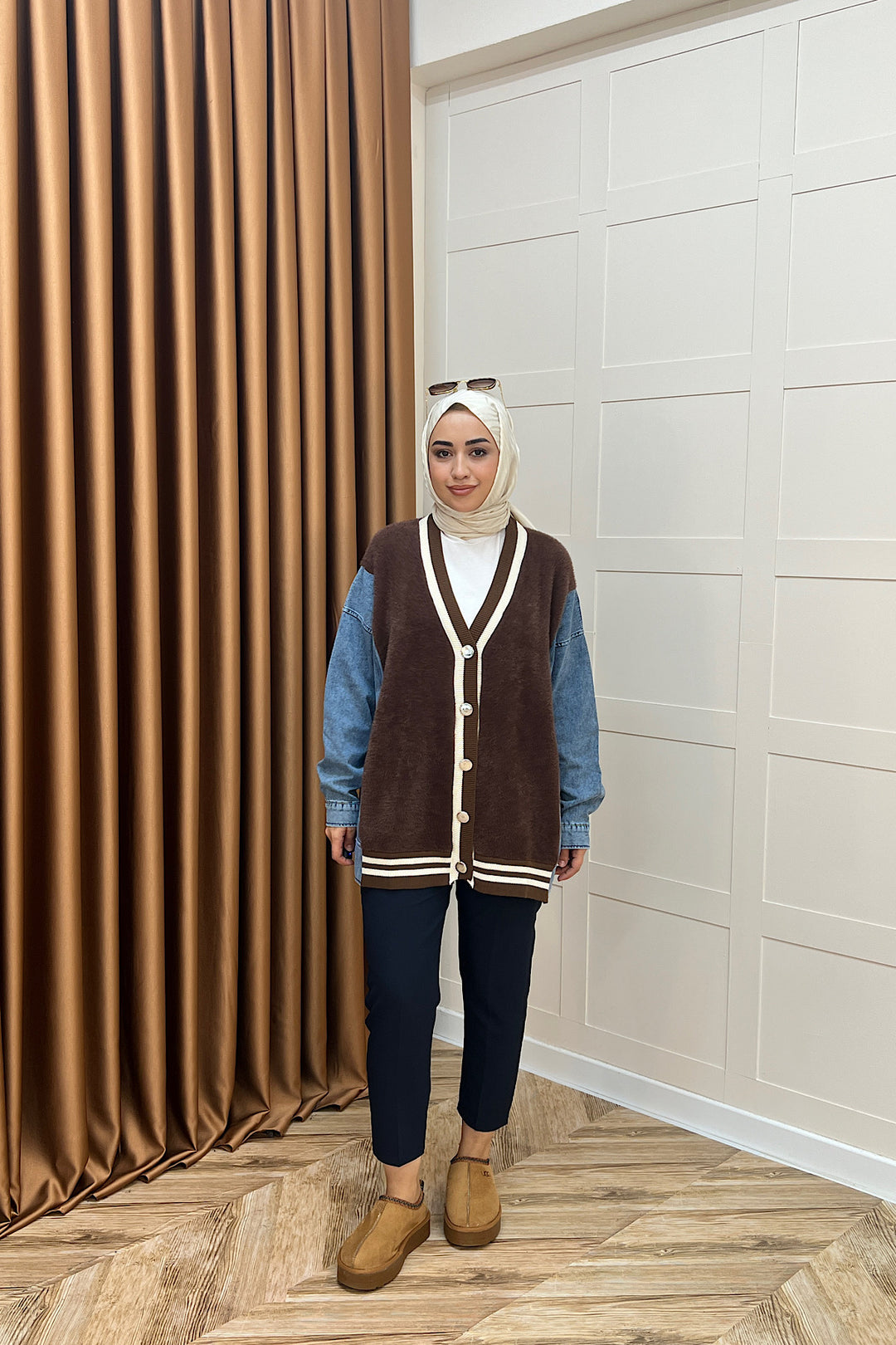 Kedi Sakal Kolej Kot Ceket Kahverengi 25390-KAHVERENGI